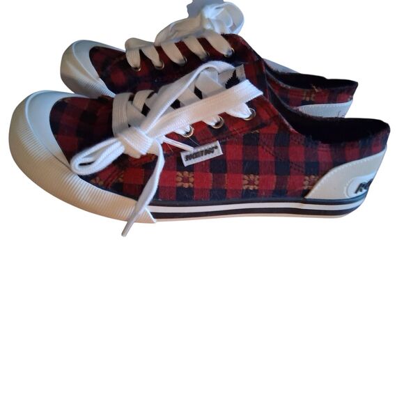 New Rocket Dog Jazzin Plaid Black & Red Women's Sneakers Size 8.5 Retro Style - Picture 3 of 8